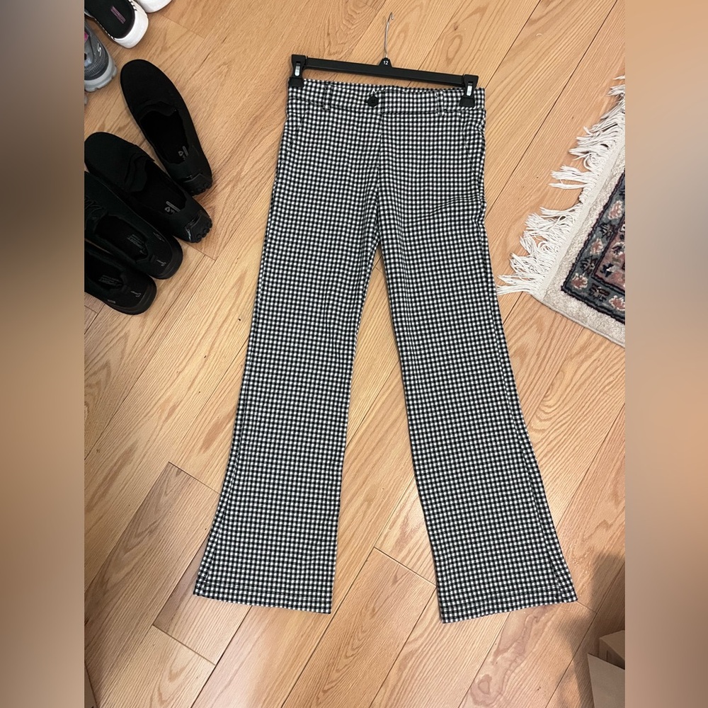 Betabrand Black and White Houndstooth Pants, Bootcut - Picture 3 of 6